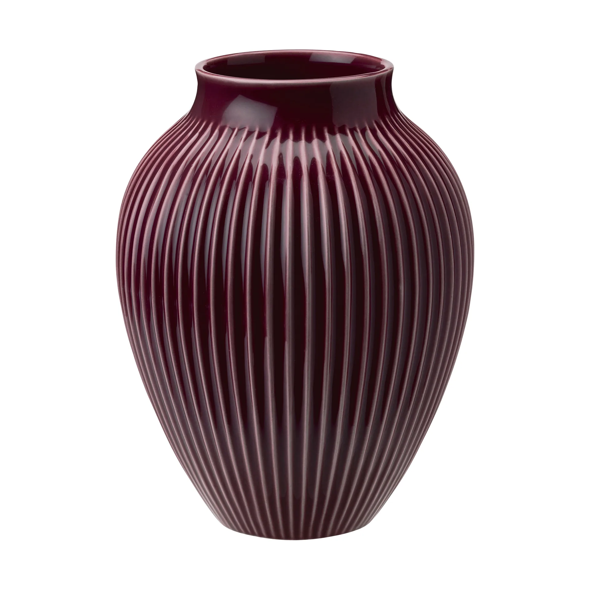 Vase strié Knabstrup 20 cm, Baie Knabstrup Keramik