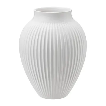 Vase strié Knabstrup 20 cm - Blanc - Knabstrup Keramik