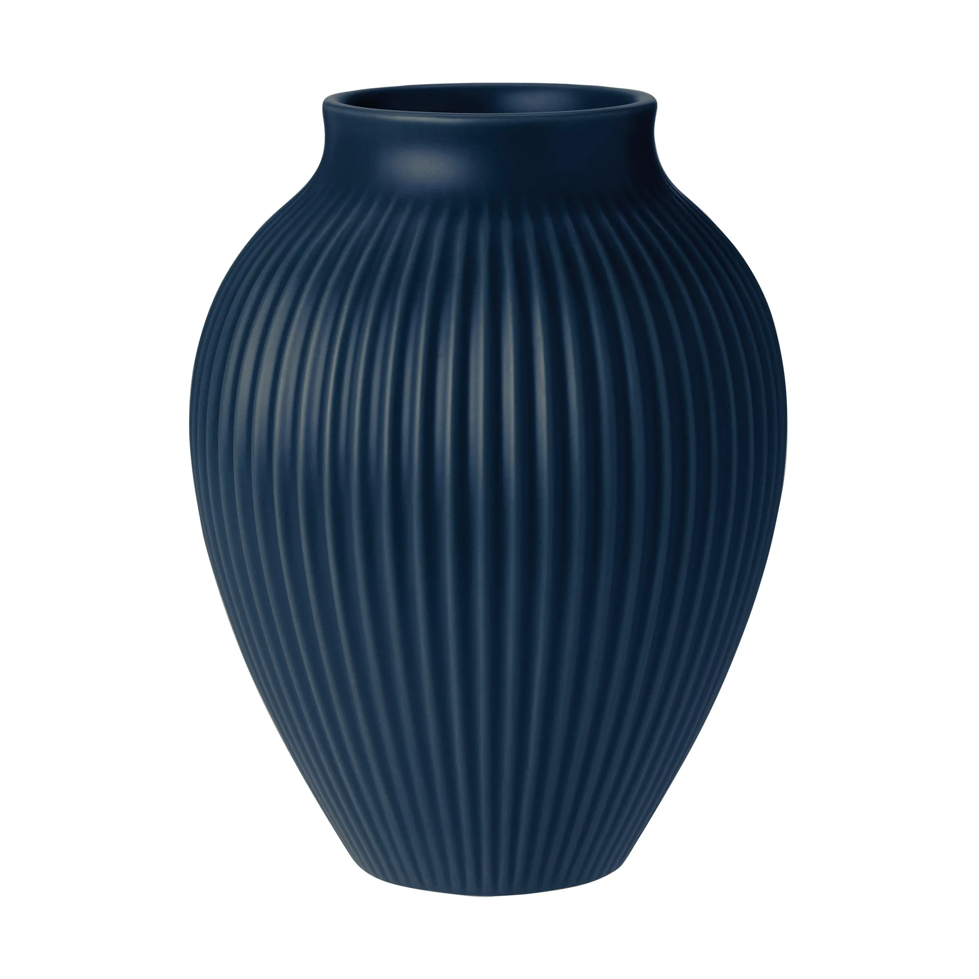 Vase strié Knabstrup 20 cm, Dark blue Knabstrup Keramik