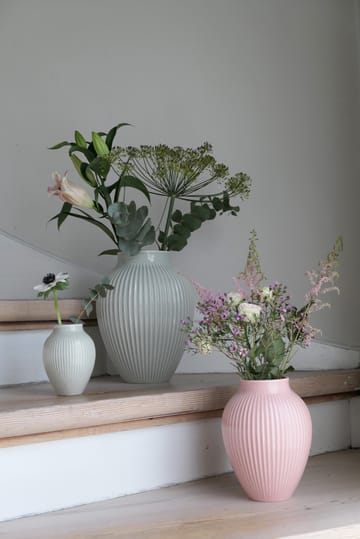 Vase strié Knabstrup 20 cm - Rose - Knabstrup Keramik