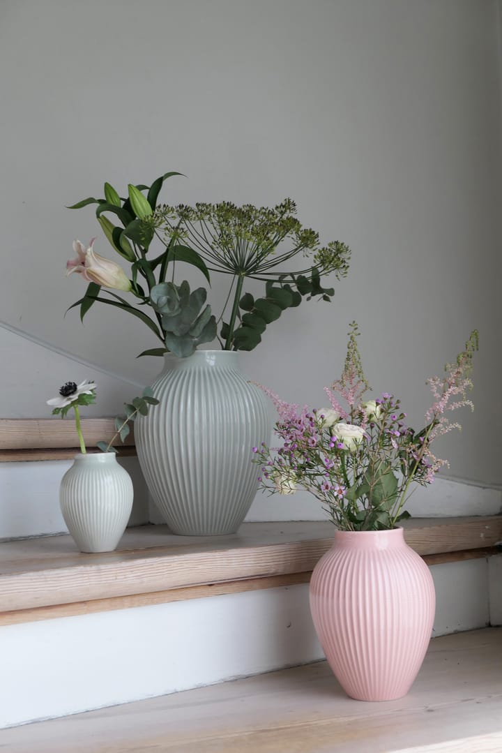 Vase strié Knabstrup 20 cm, Rose Knabstrup Keramik