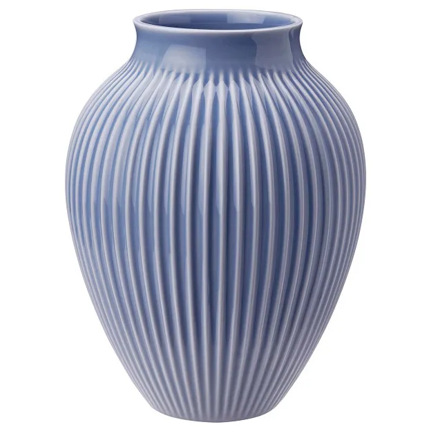 Vase strié Knabstrup 27 cm, Bleu lavende Knabstrup Keramik