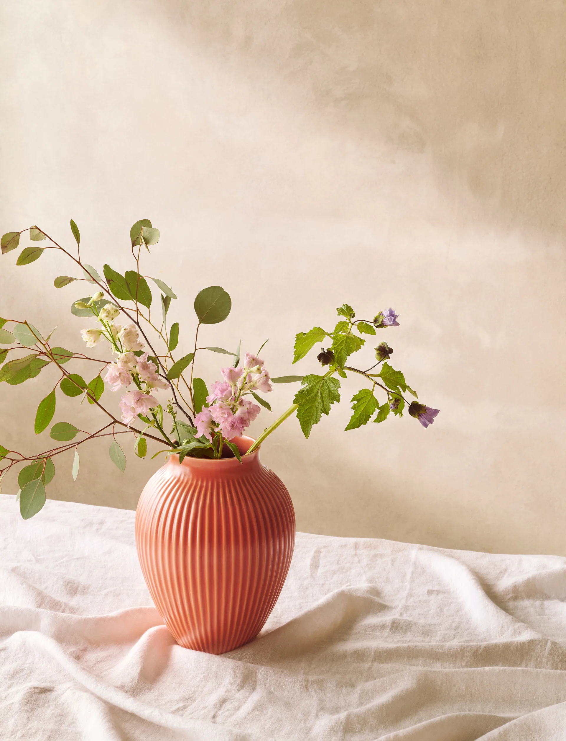 Vase strié Knabstrup 27 cm, Coral Knabstrup Keramik