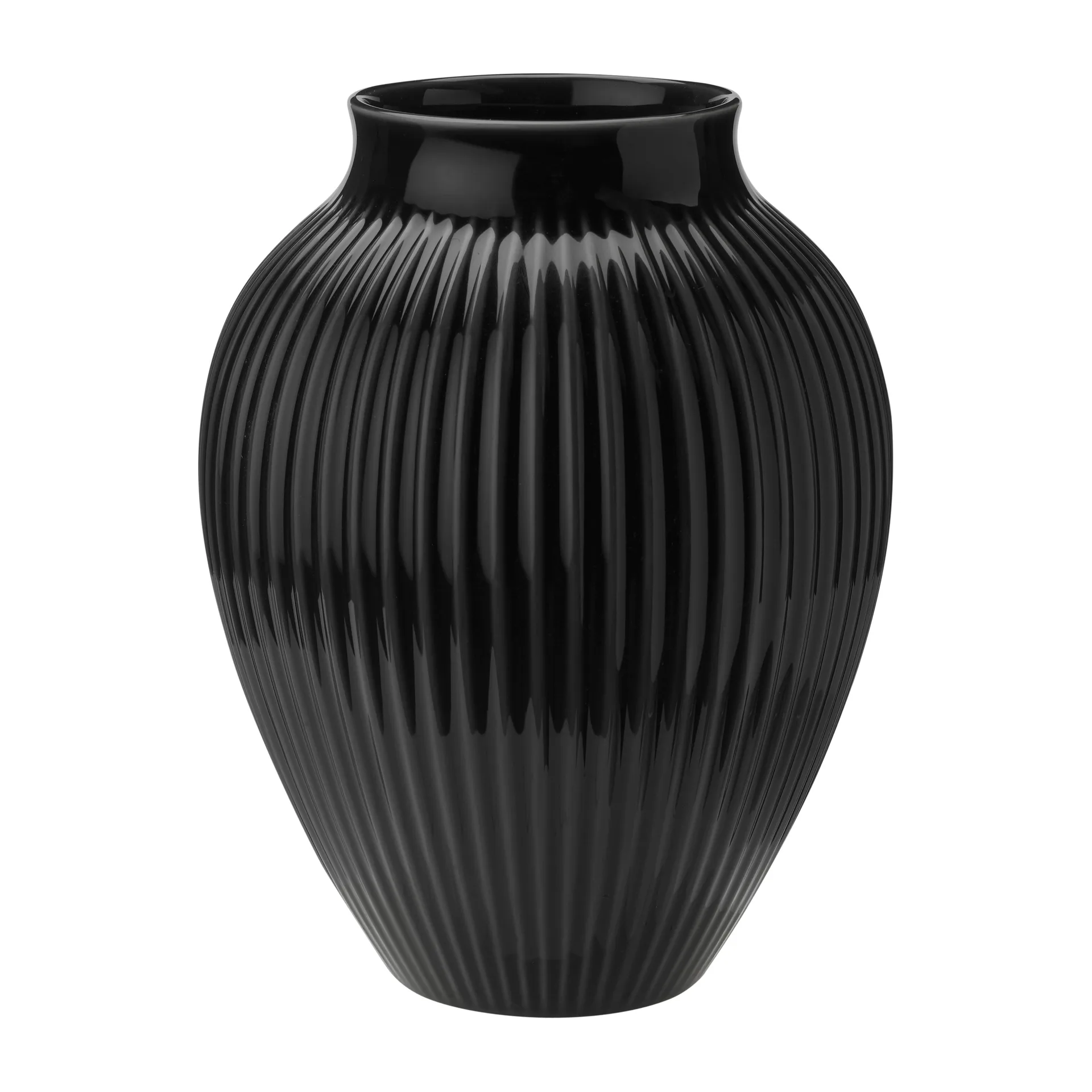 Vase strié Knabstrup 27 cm, Noir Knabstrup Keramik