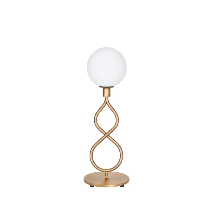 Lampe de table Eld Klot - laiton brut, blanc mat - Konsthantverk