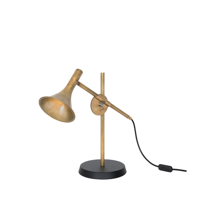 Lampe de table Megafon - laiton brut, pied noir - Konsthantverk