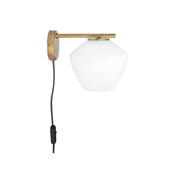 Lampe murale basse DK 1 - laiton brut/blanc mat - Konsthantverk