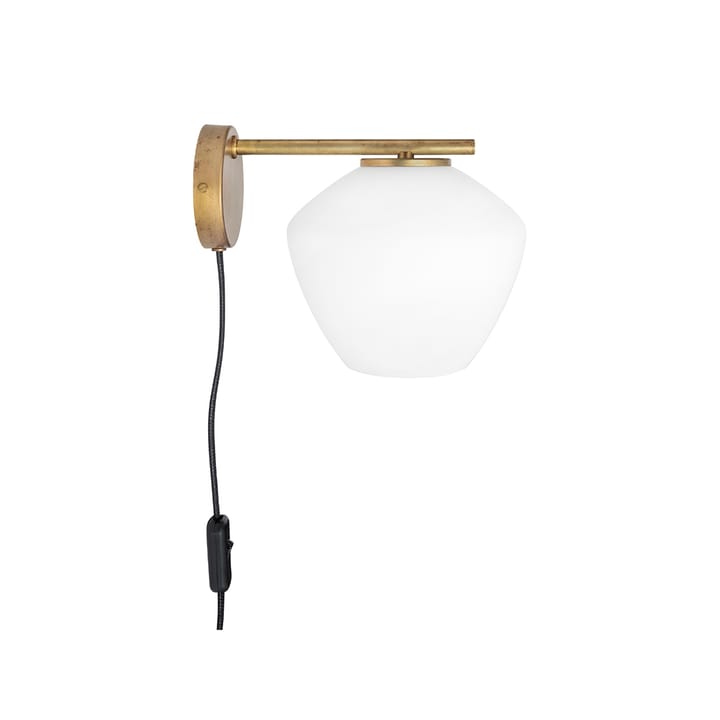 Lampe murale basse DK 1 - laiton brut/blanc mat - Konsthantverk