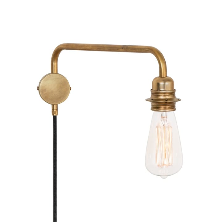 Lampe murale Edison bras vers le bas - laiton brut - Konsthantverk