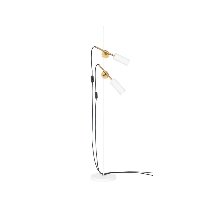 Lampe sur pied basse Stav 2 - laiton brut/blanc - Konsthantverk