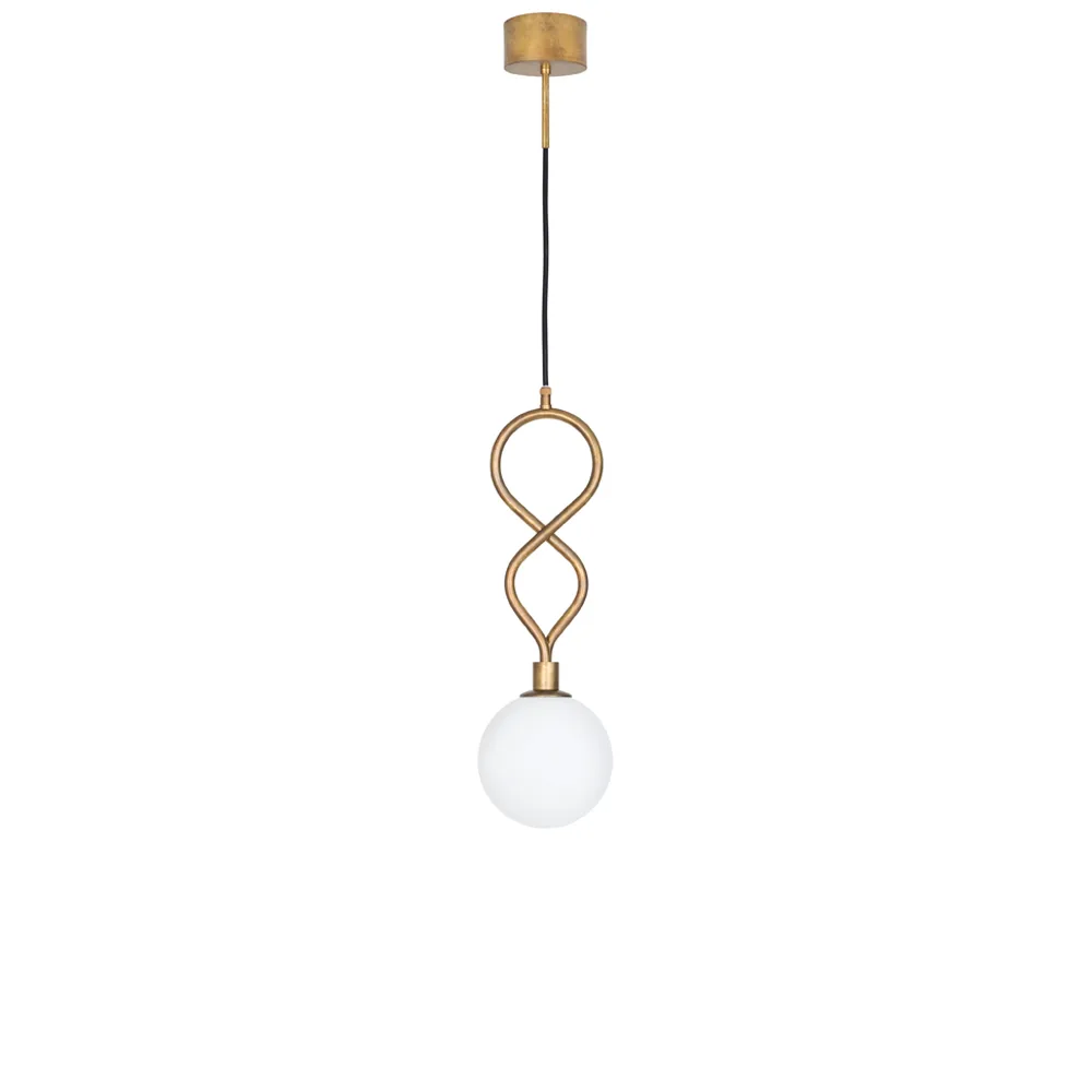 Pendule Eld Klot, laiton brut, blanc mat Konsthantverk