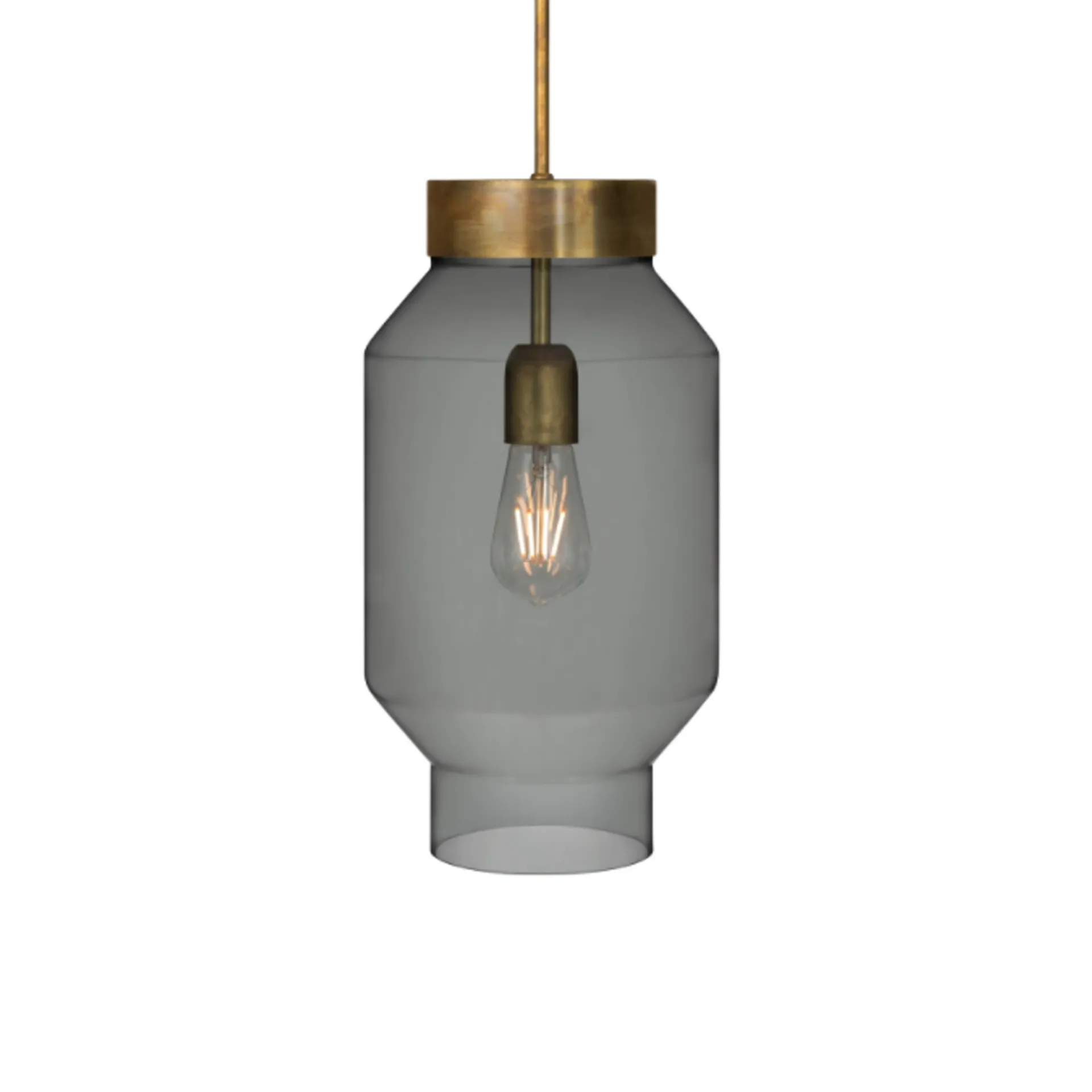 Pendule Fenomen, Verre fumé-laiton brut-grand Konsthantverk