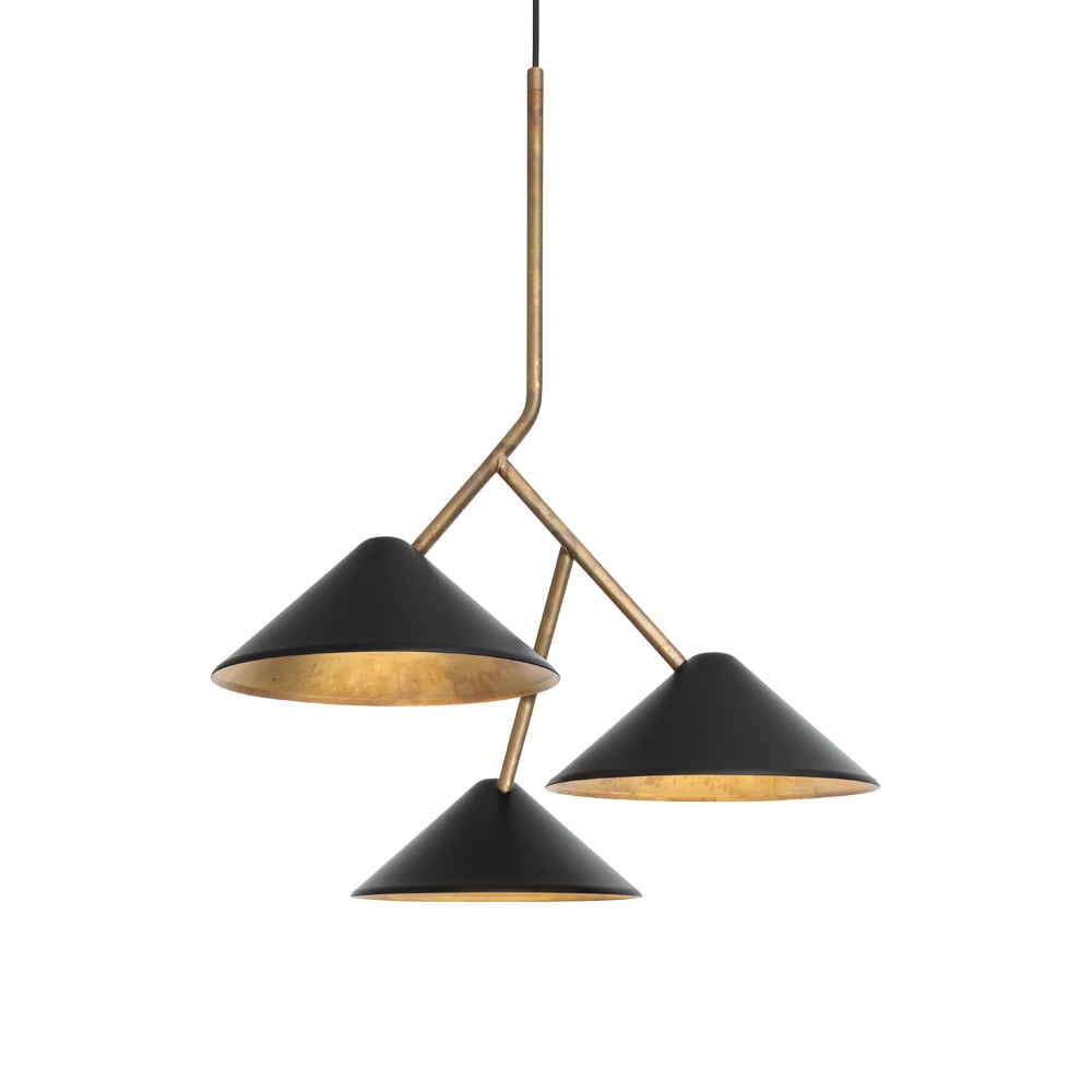 Konsthantverk Suspension Grenverk laiton brut/noir | Design Scandinave | Suspensions & lustres | Doré