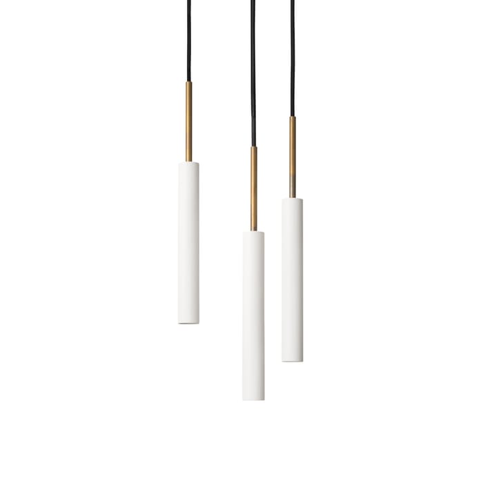 Suspension Stav 3 coupelle de plafond ronde - Laiton brut/blanc - Konsthantverk