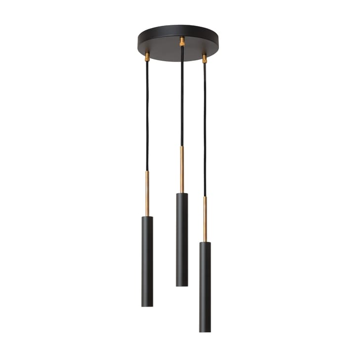 Suspension Stav 3 coupelle de plafond ronde - Noir/laiton brut - Konsthantverk