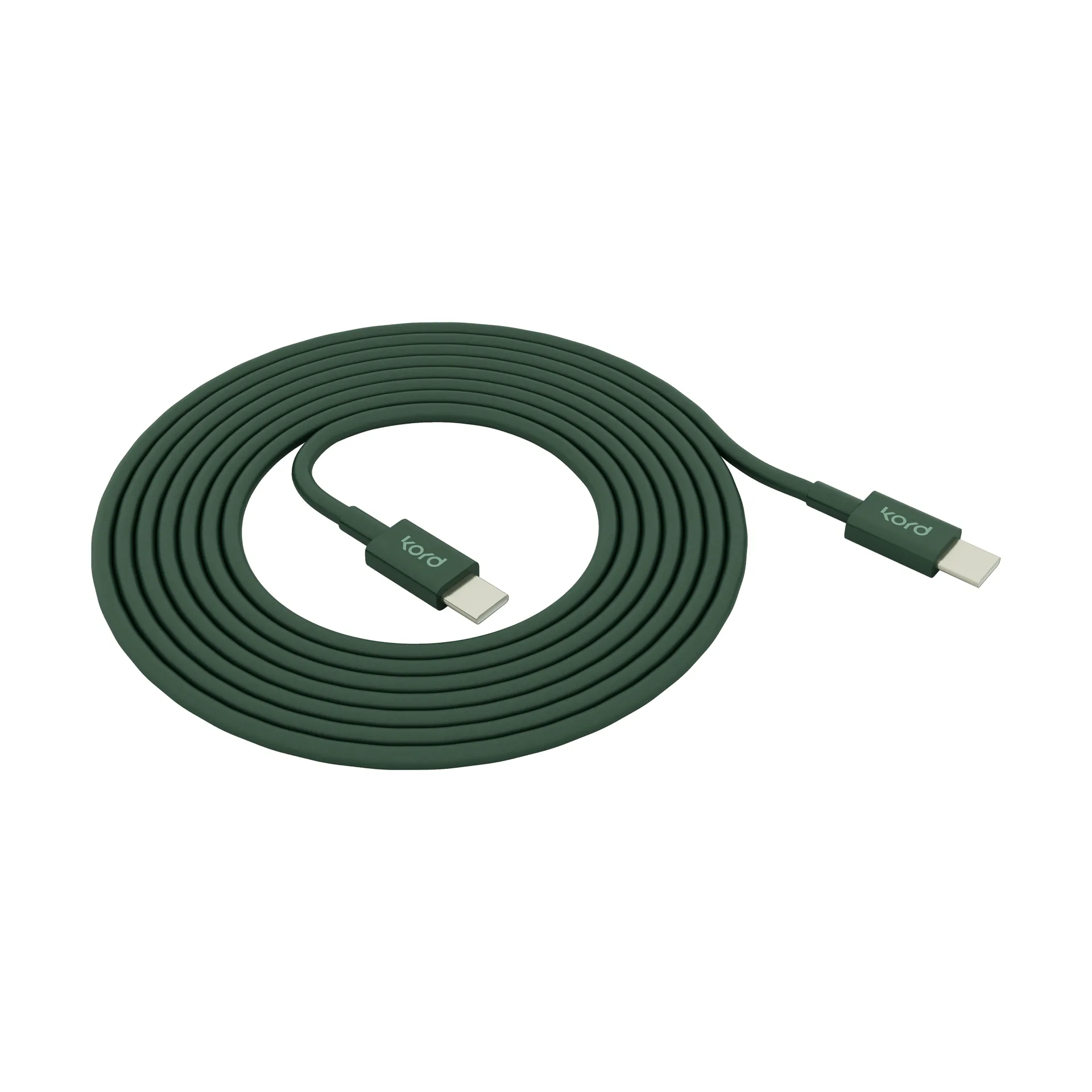 Câble de charge Kord USB-C vers USB-C 1,8 m, Dark Green Kord