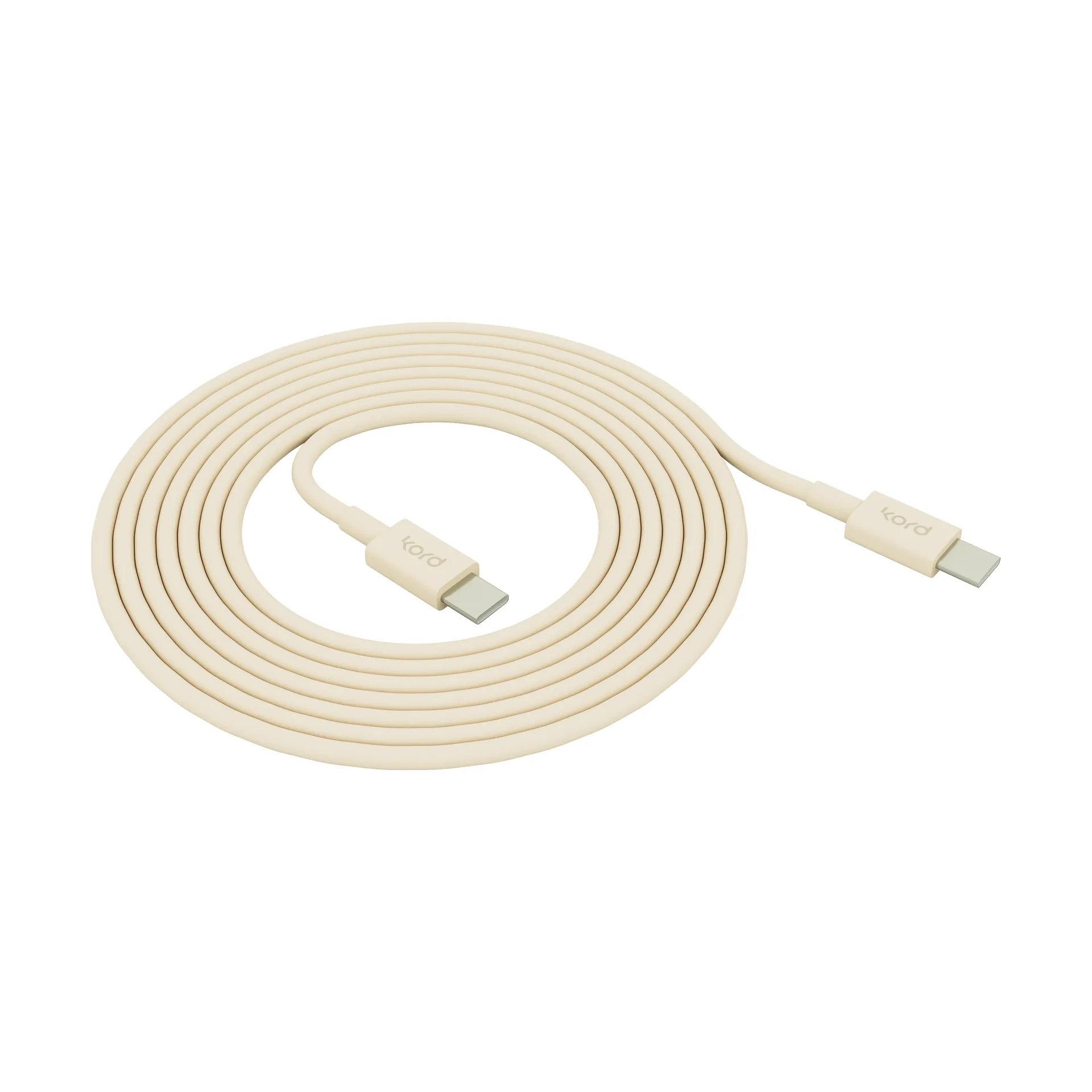 Câble de charge Kord USB-C vers USB-C 1,8 m, Pearled Ivory Kord