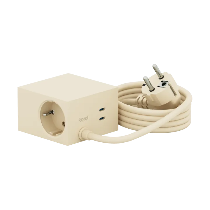 Multiprise USB-C Cuboid+ 30W 2 m - Pearled Ivory (blanc) - Kord