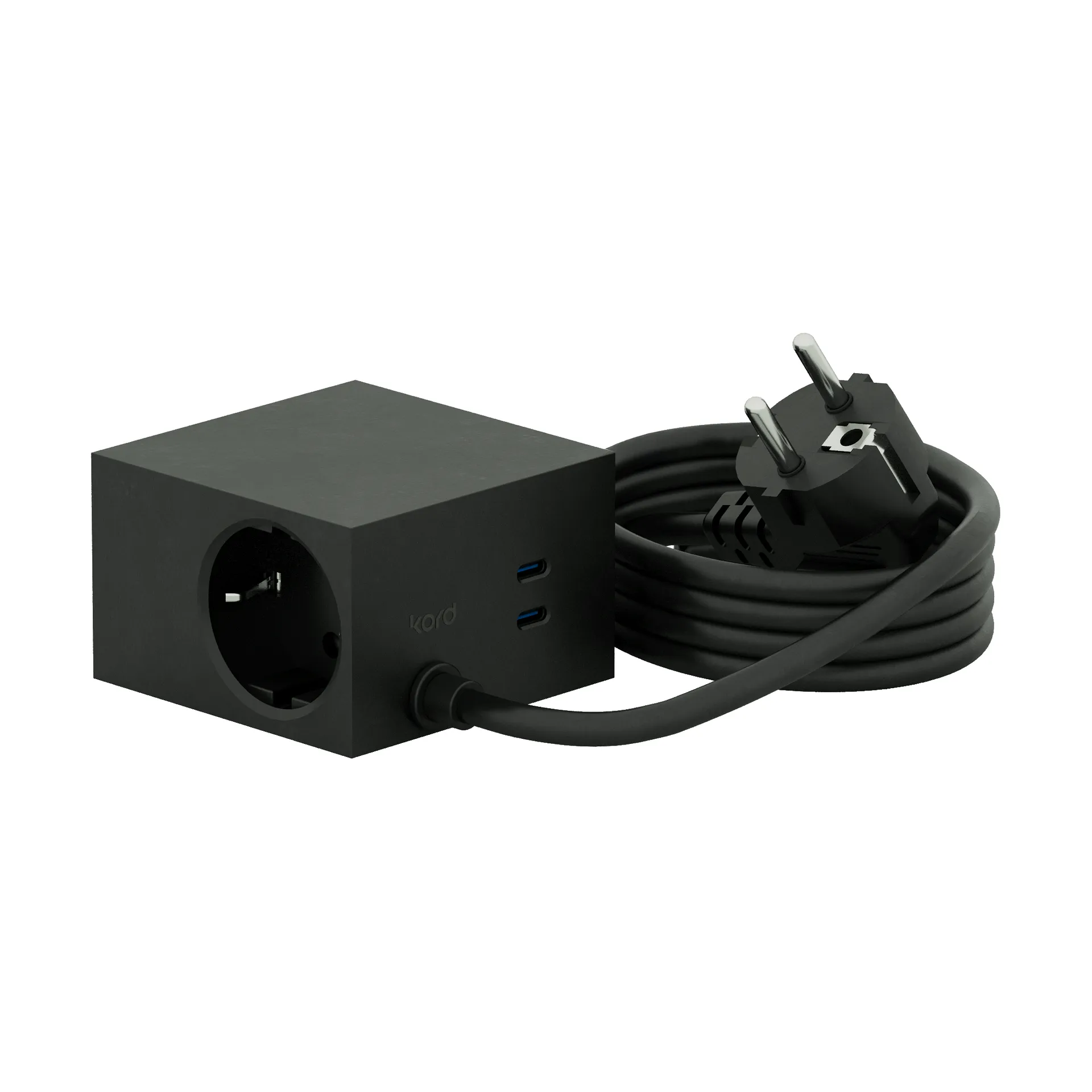 Prise Cuboid+ USB-C 30W 2 m, Black Kord