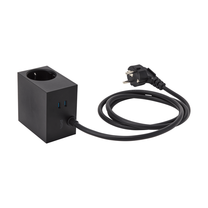 Prise Cuboid+ USB-C 30W 2 m, Black Kord