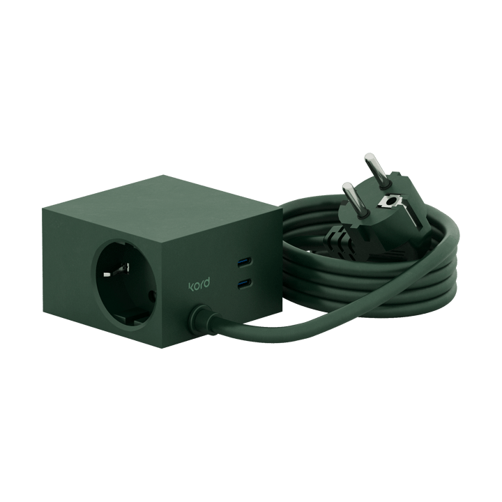 Prise Cuboid+ USB-C 30W 2 m - Dark Green - Kord