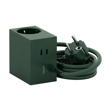 Prise Cuboid+ USB-C 30W 2 m - Dark Green - Kord