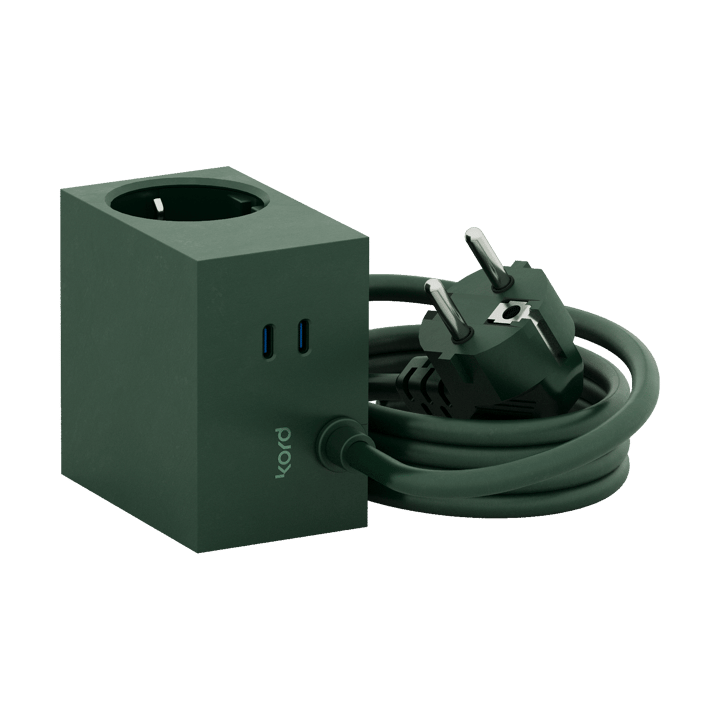 Prise Cuboid+ USB-C 30W 2 m, Dark Green Kord