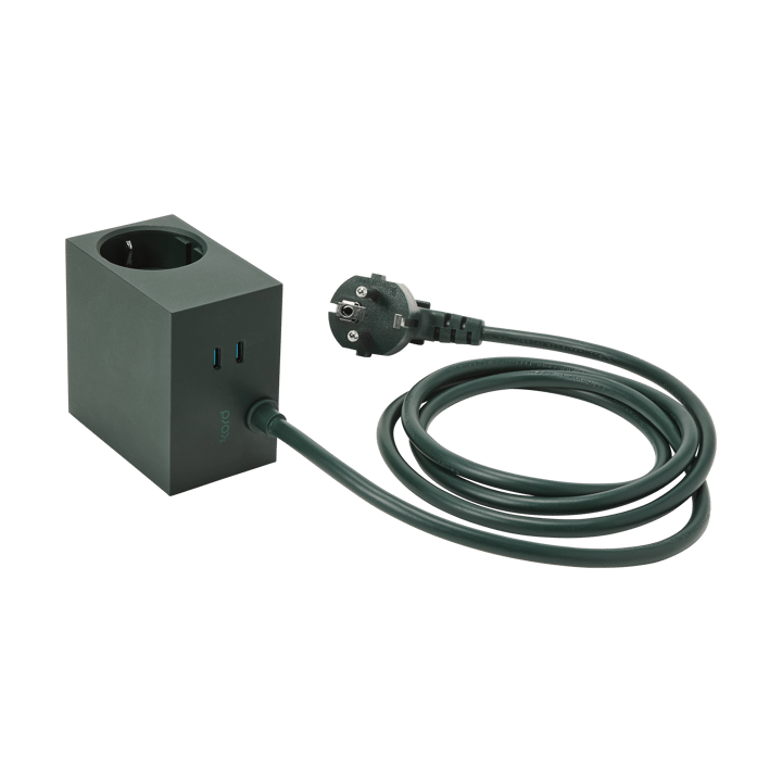 Prise Cuboid+ USB-C 30W 2 m, Dark Green Kord