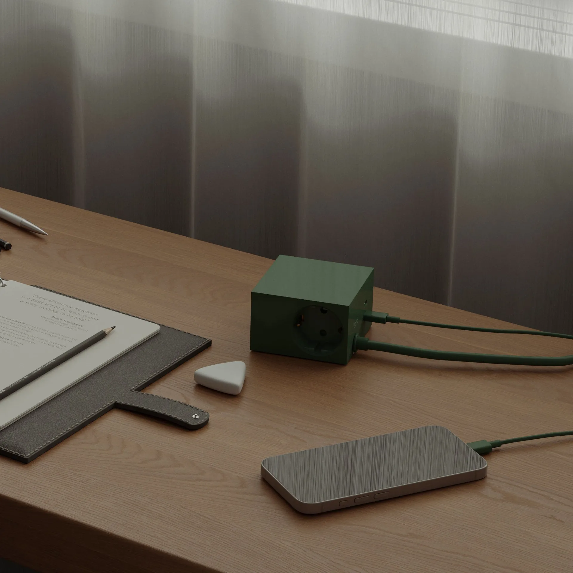 Prise Cuboid+ USB-C 30W 2 m, Dark Green Kord