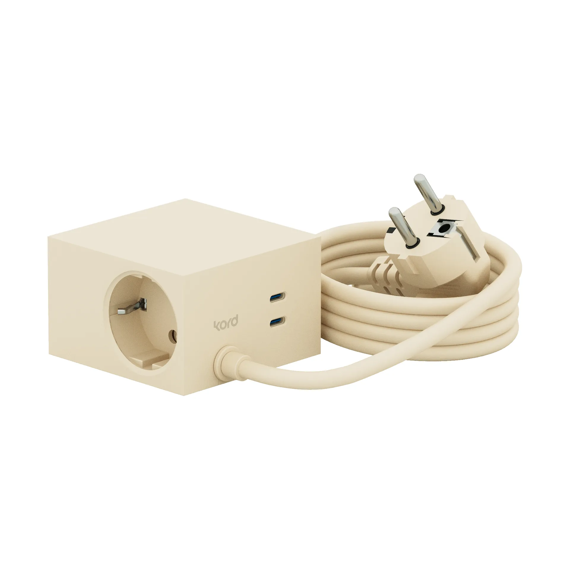 Prise Cuboid+ USB-C 30W 2 m, Pearled Ivory Kord