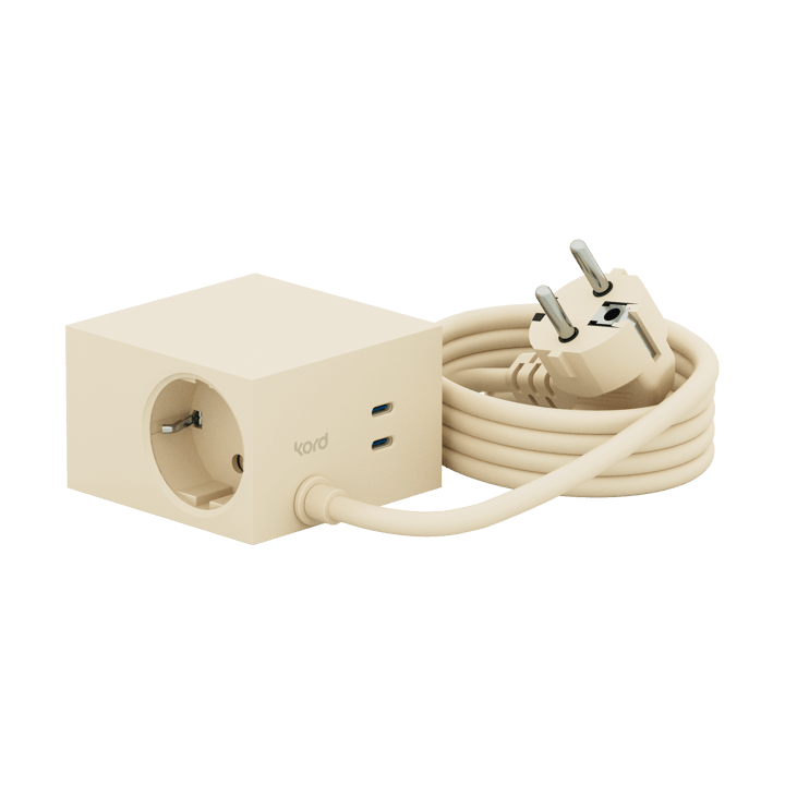 Prise Cuboid+ USB-C 30W 2 m - Pearled Ivory - Kord