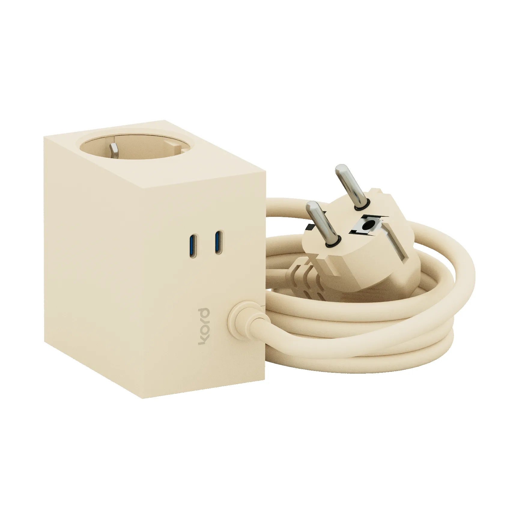 Prise Cuboid+ USB-C 30W 2 m, Pearled Ivory Kord