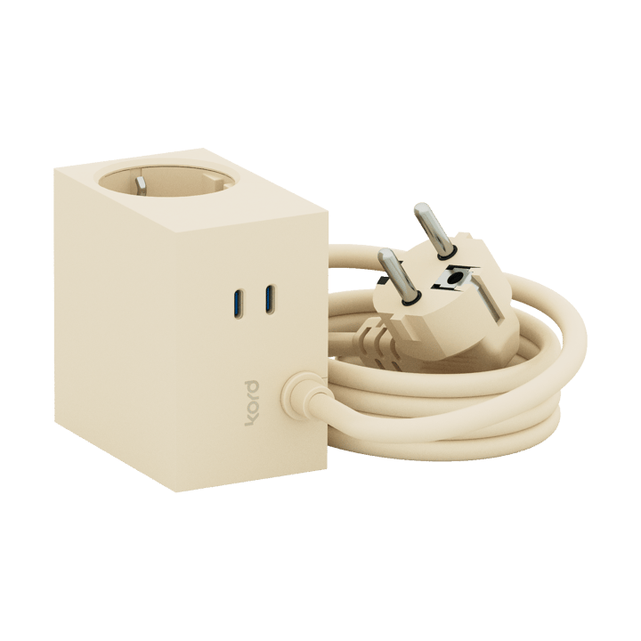 Prise Cuboid+ USB-C 30W 2 m, Pearled Ivory Kord