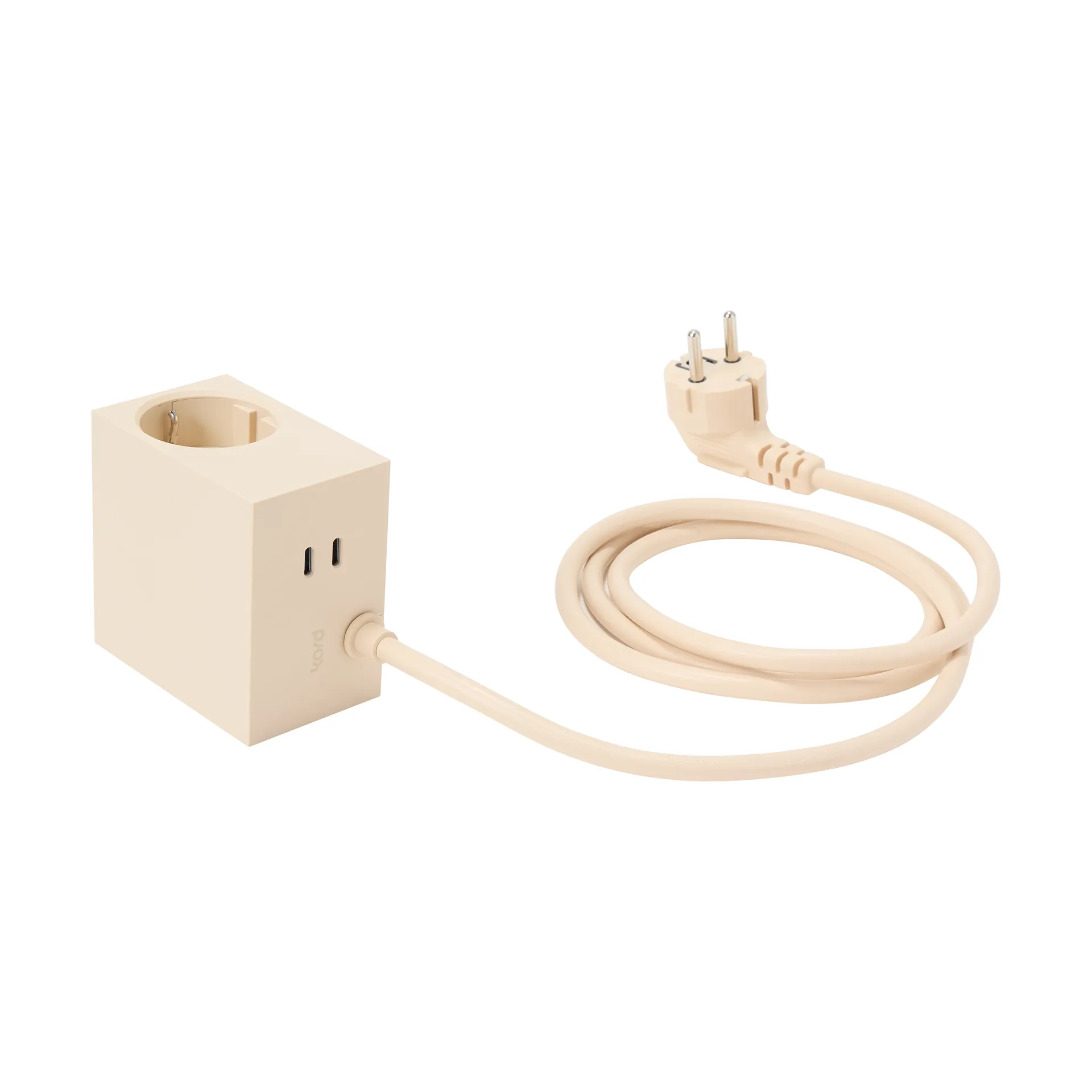 Prise Cuboid+ USB-C 30W 2 m, Pearled Ivory Kord