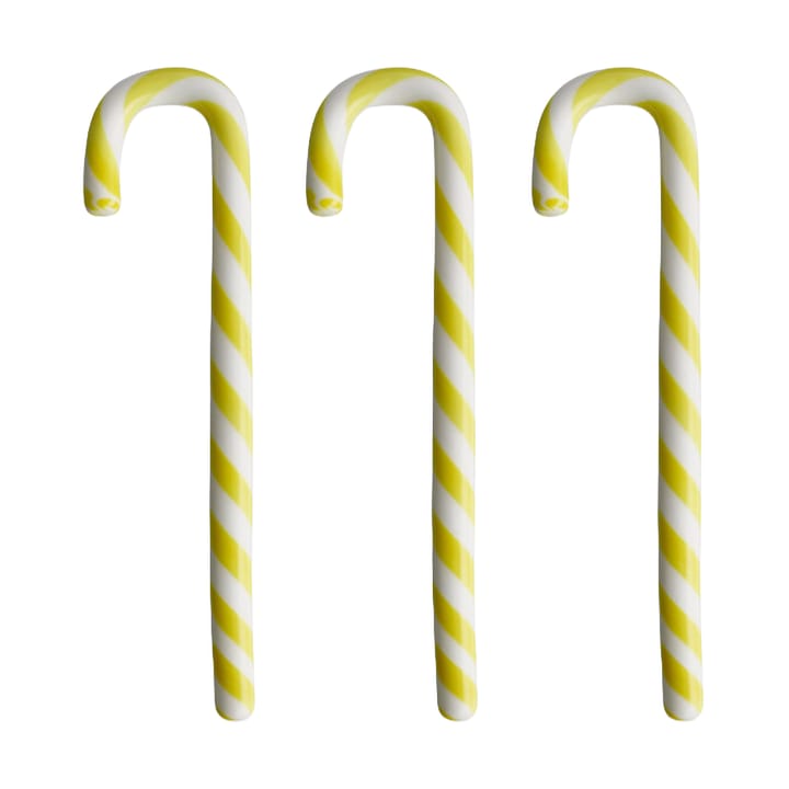 Bâton Polka 17 cm, Lot de 3 - Blanc-jaune - Kosta Boda