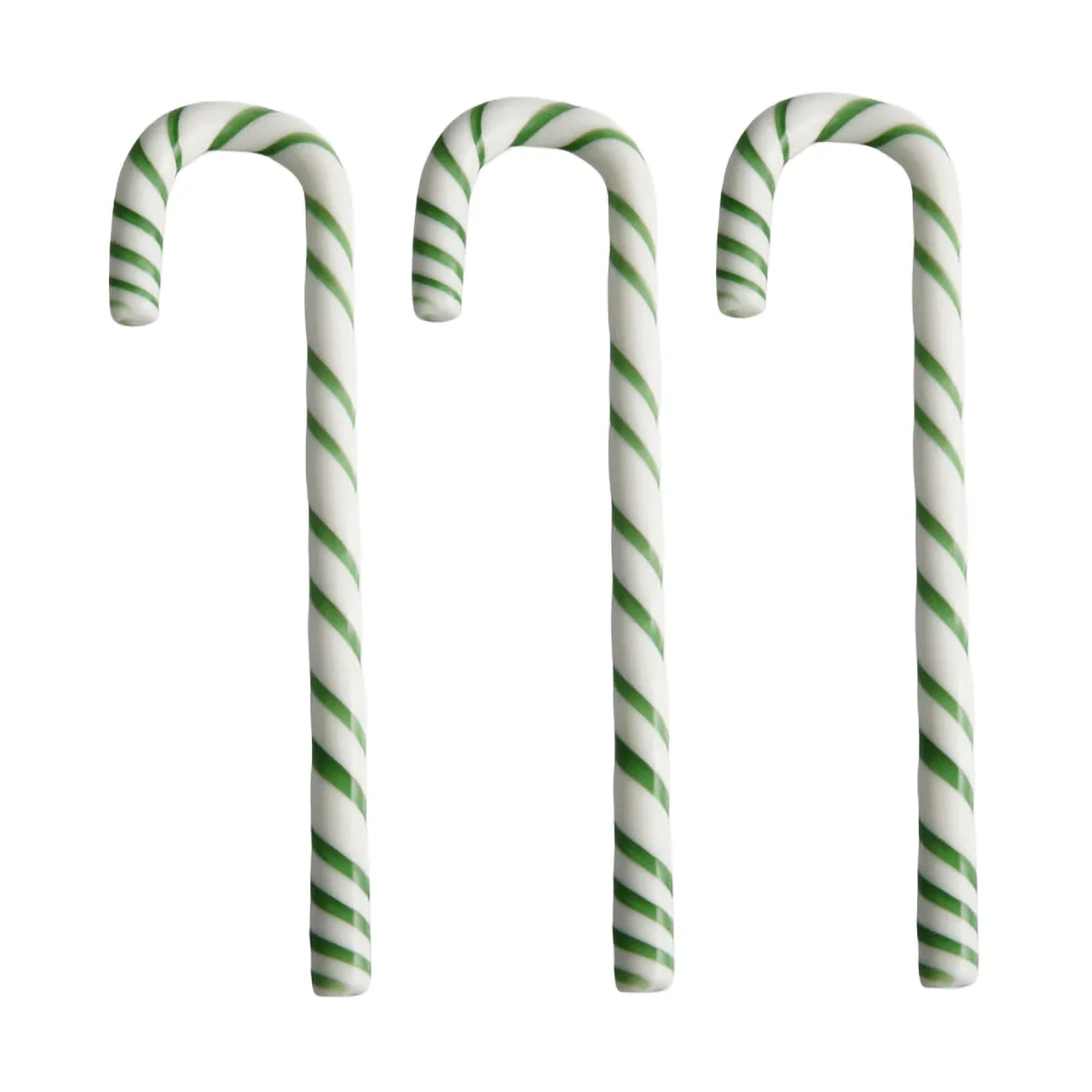 Bâton Polka 17 cm, Lot de 3, Blanc-vert Kosta Boda