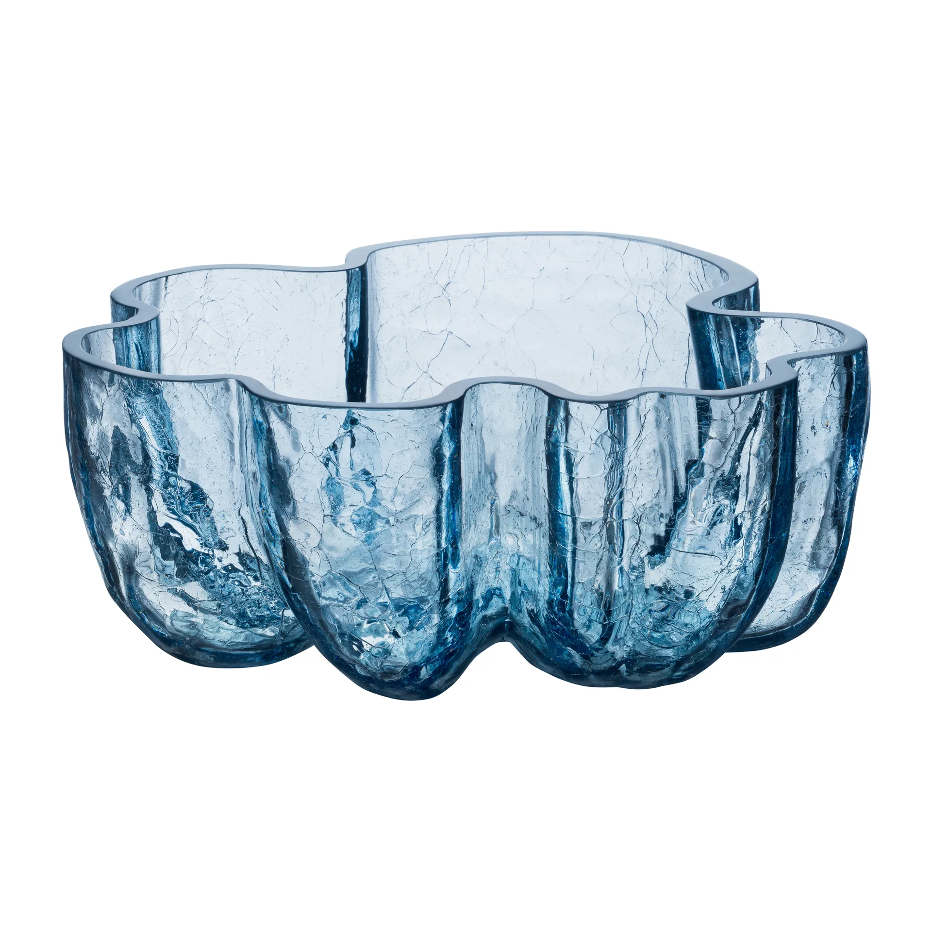 Bol Crackle 10,5 cm, Verre rond (Bleu) Kosta Boda