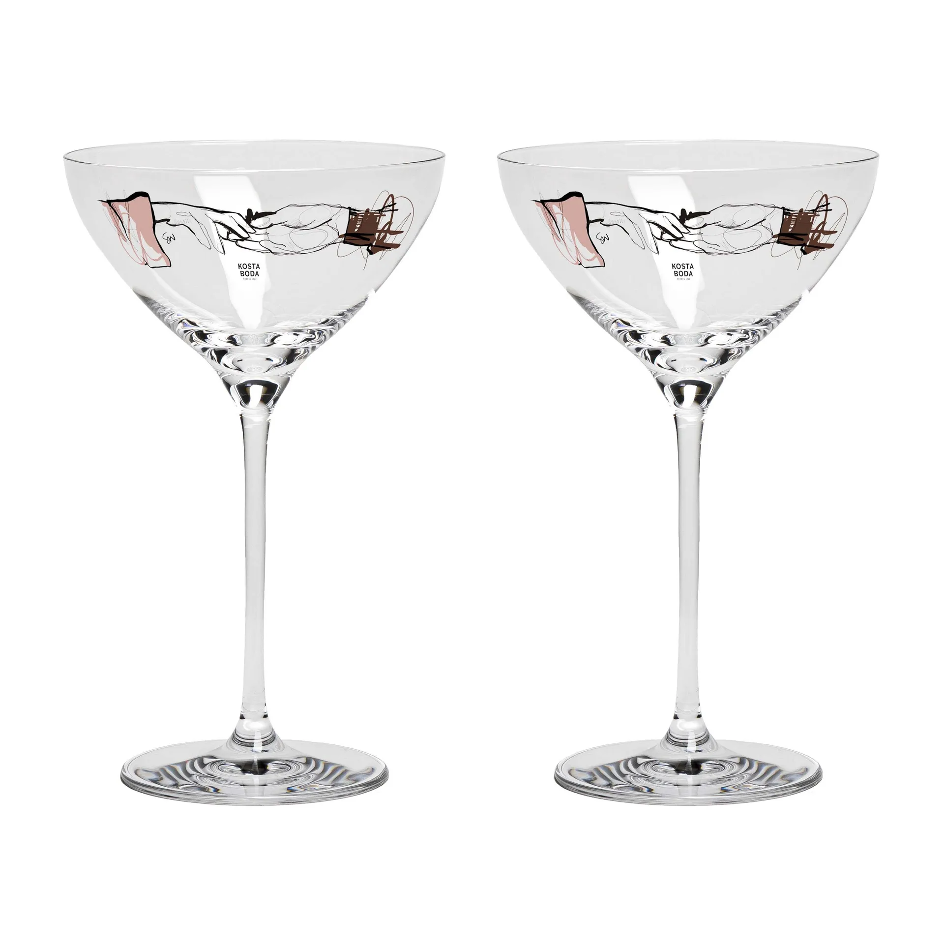 Coupe à champagne You and Me Together 32 cl lot de 2, Clear / Multi Kosta Boda