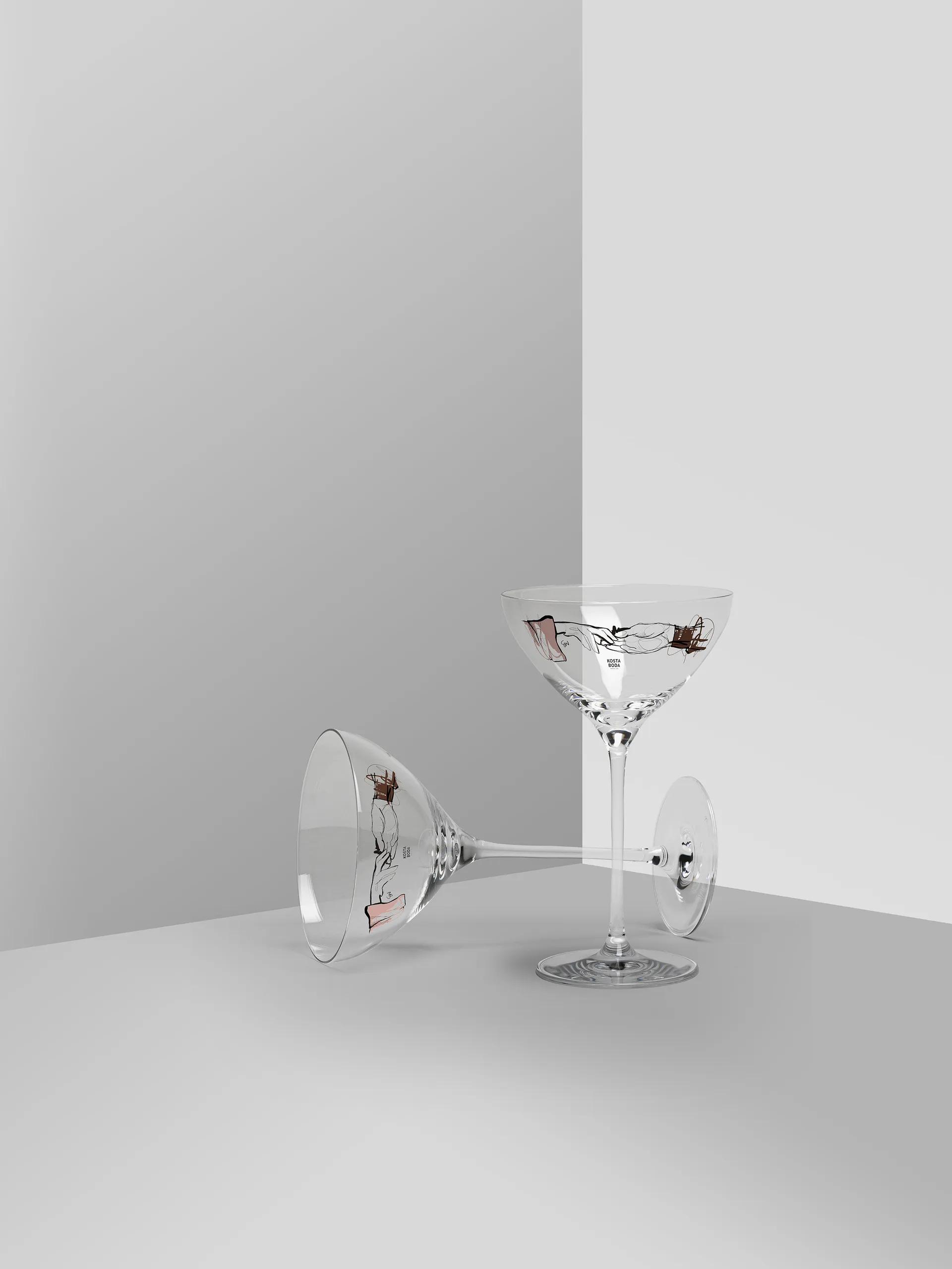 Coupe à champagne You and Me Together 32 cl lot de 2, Clear / Multi Kosta Boda