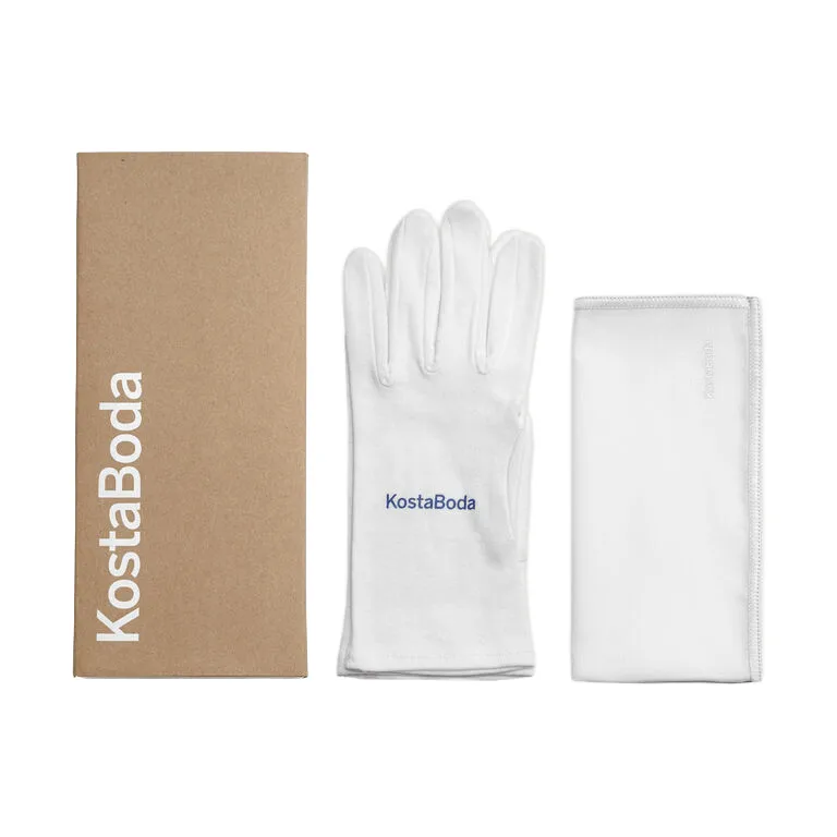 Kosta Boda glass care set box, Blanc, large Kosta Boda