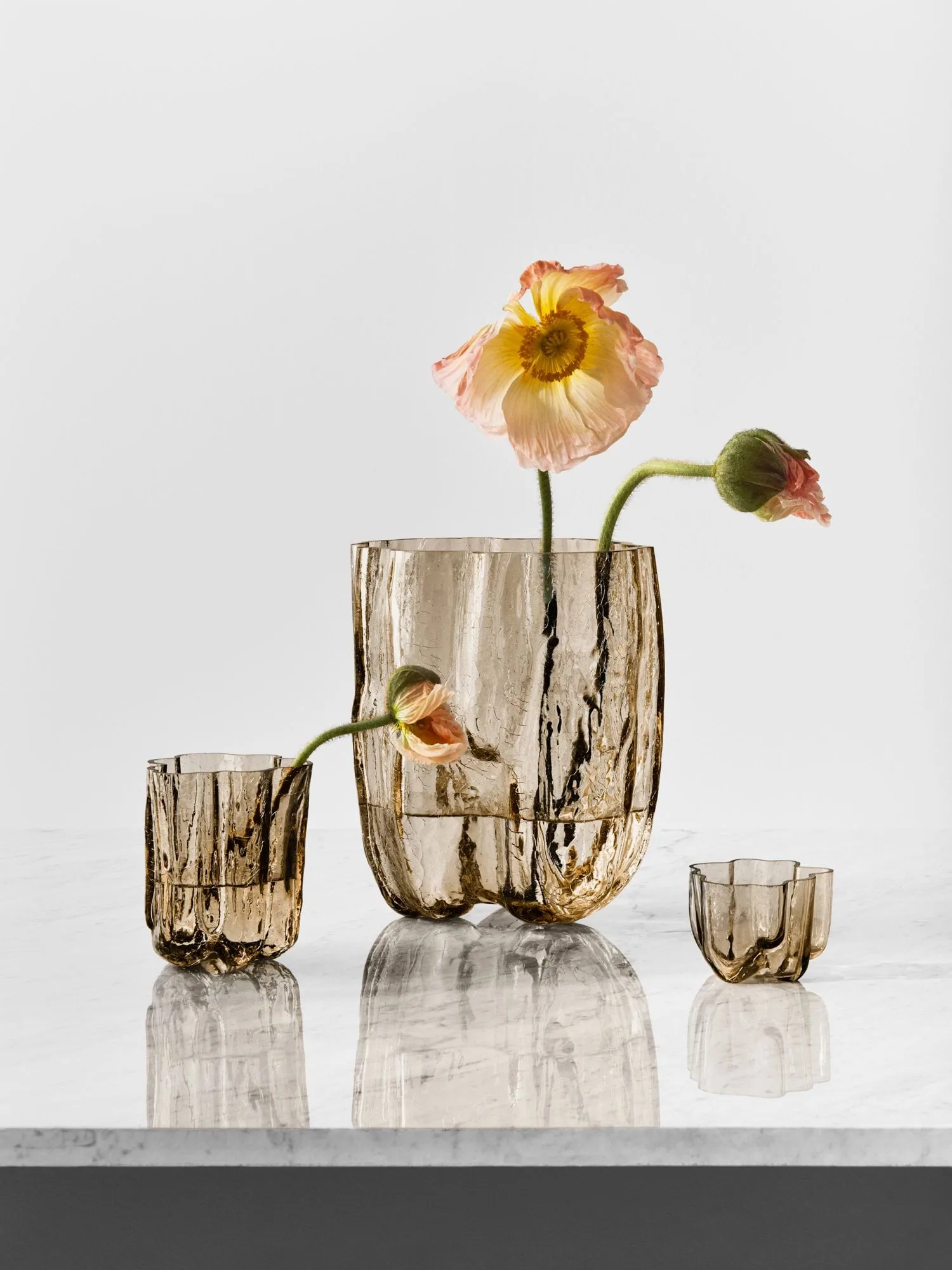 Photophore Crackle 5,8 cm, Taupe Kosta Boda