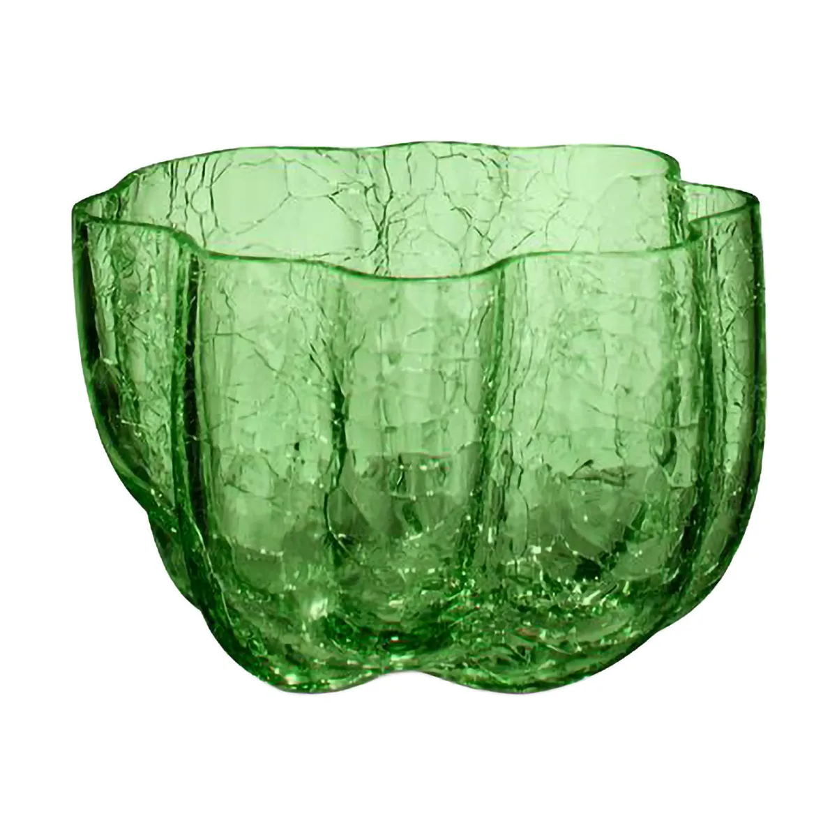 Photophore Crackle 5,8 cm, Vert foncé Kosta Boda