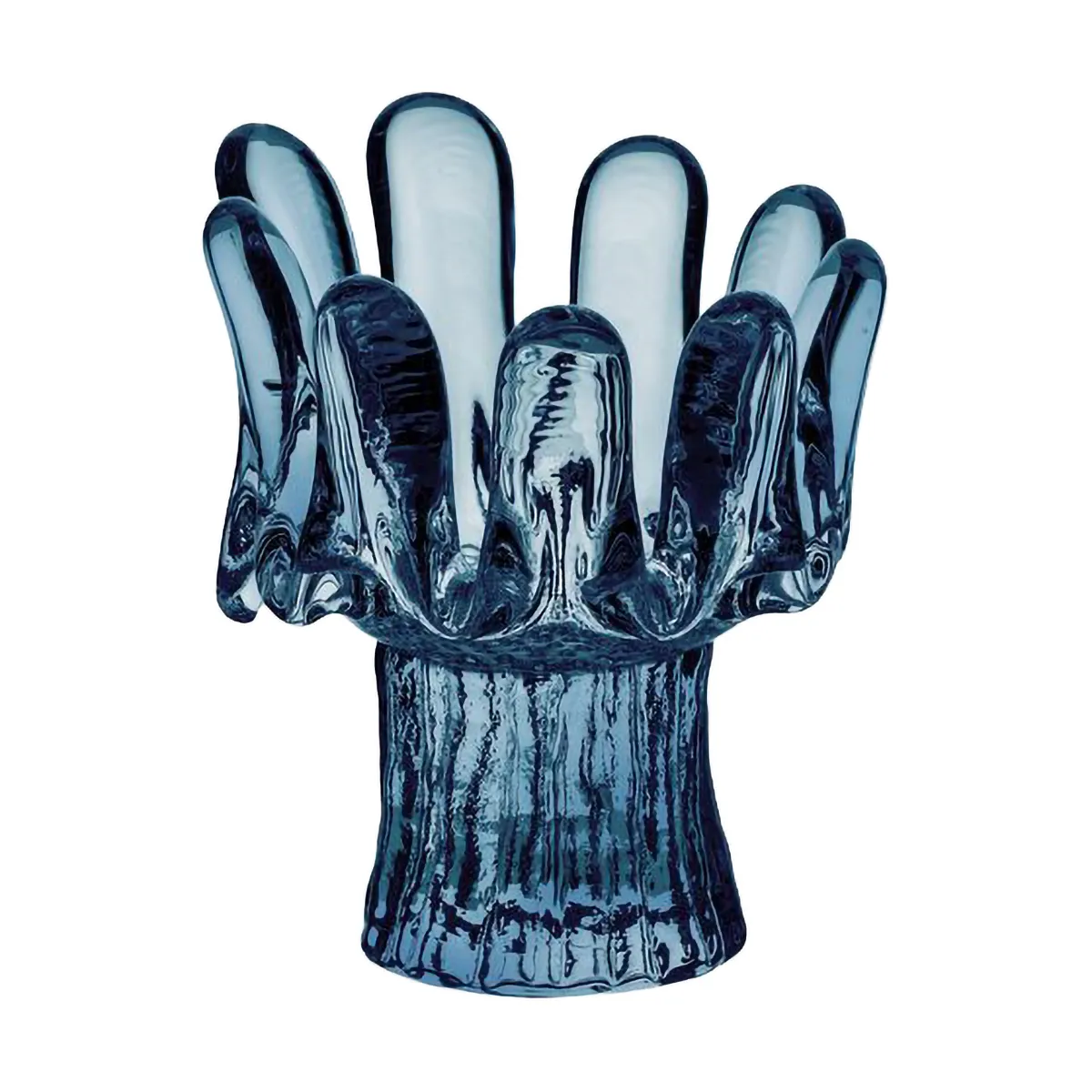 Photophore en verre circulaire Solros 11,5 cm, Bleu Kosta Boda