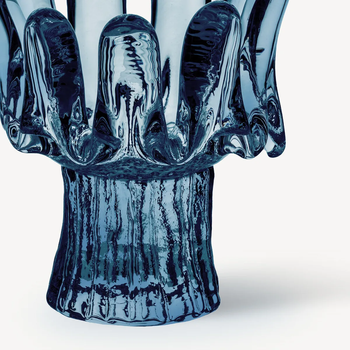 Photophore en verre circulaire Solros 11,5 cm, Bleu Kosta Boda