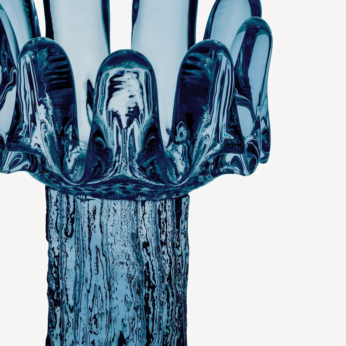 Photophore en verre circulaire Solros 18 cm, Bleu Kosta Boda