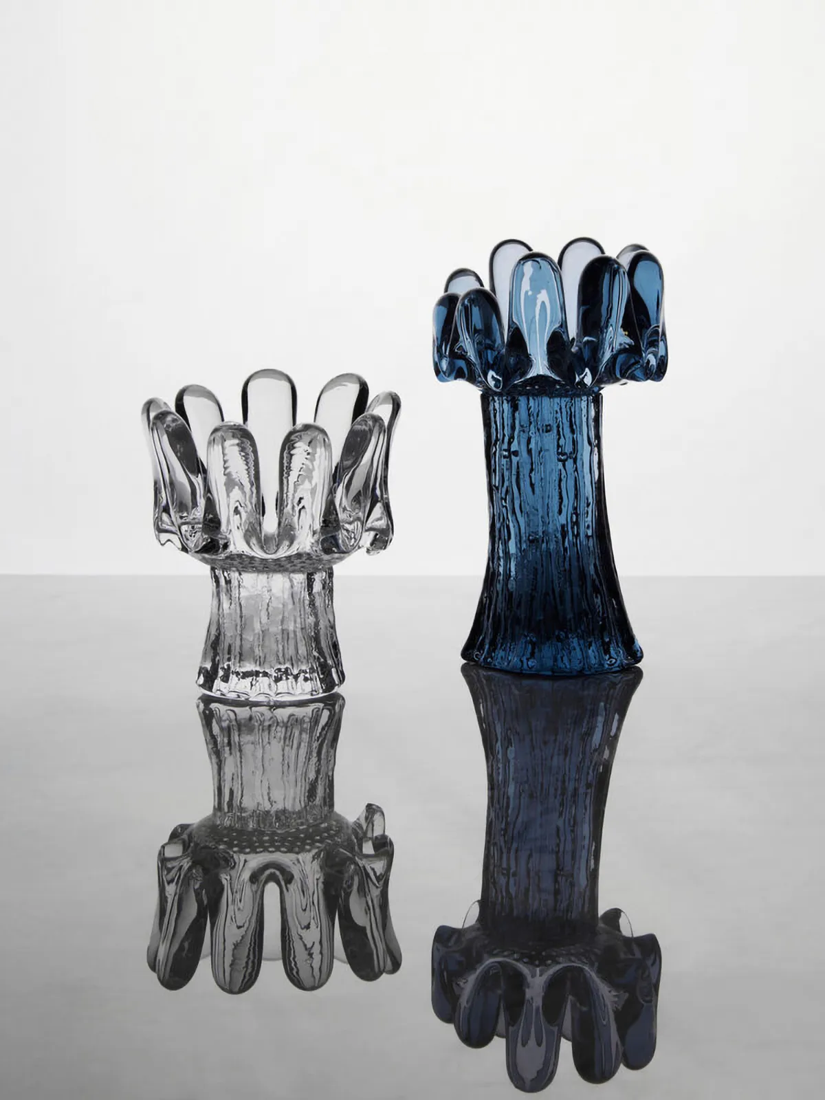 Photophore en verre circulaire Solros 18 cm, Bleu Kosta Boda