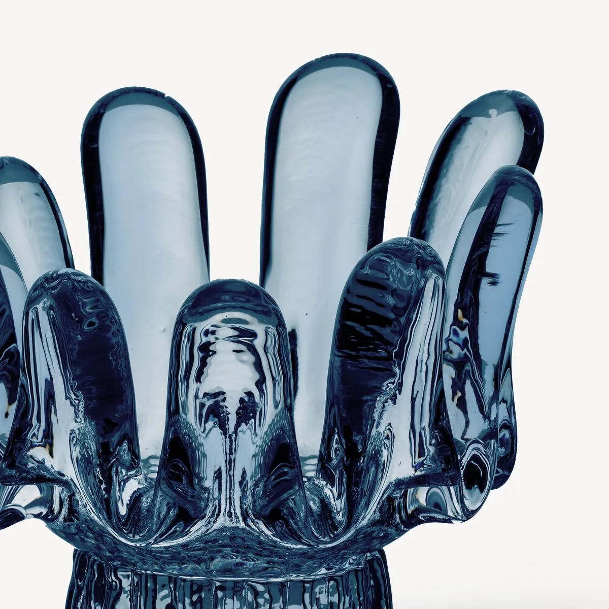 Photophore en verre circulaire Solros 9,2 cm, Bleu Kosta Boda