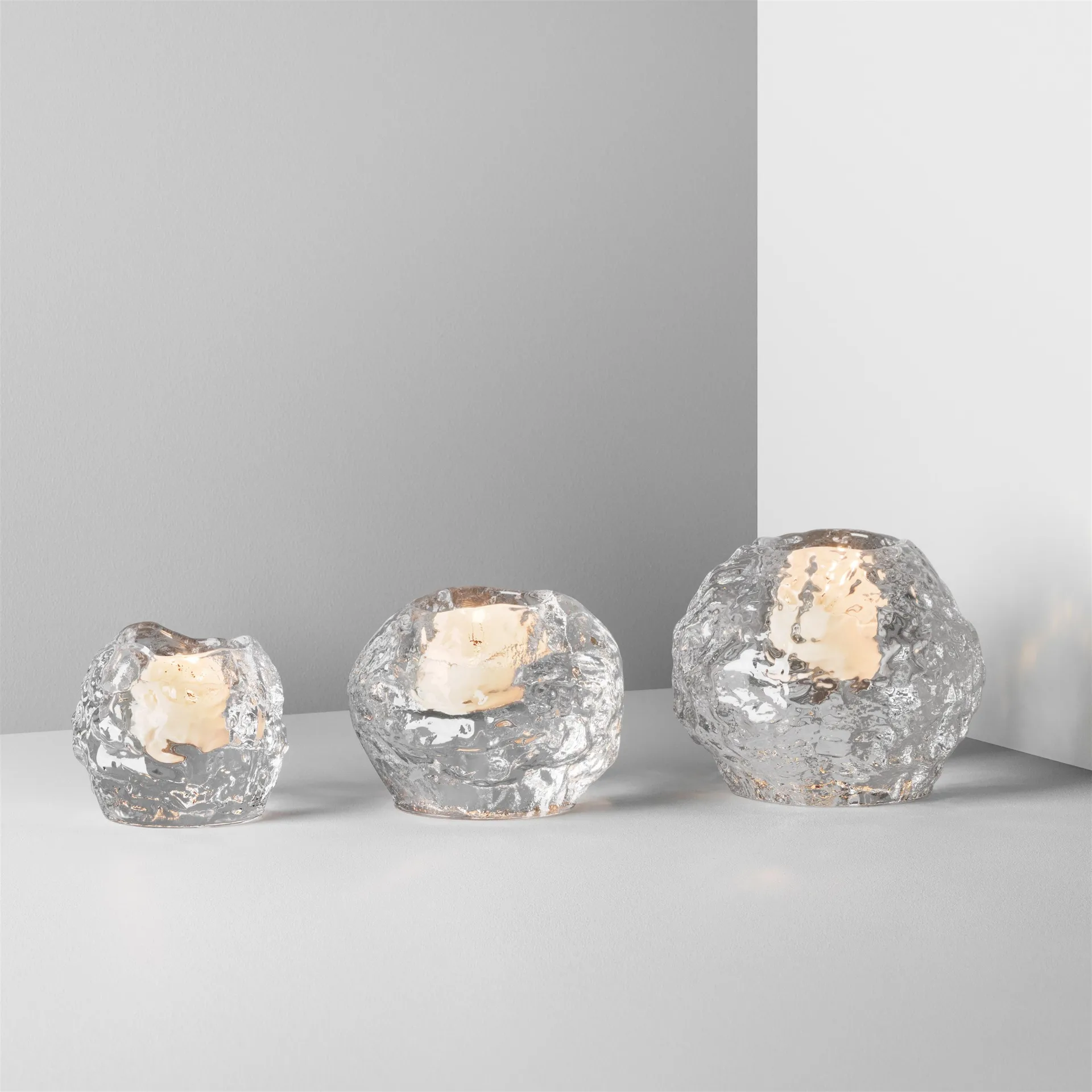 Photophore Snowball lot de 3, lot de 3 Kosta Boda