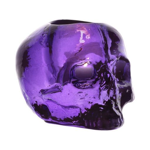 Photophore tête de mort 8,5 cm - violet - Kosta Boda