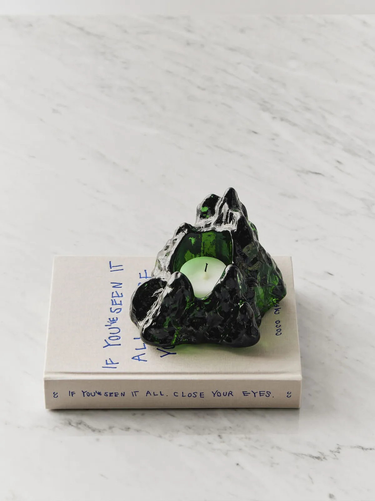 Photophore The Rock 91 mm, Vert émeraude Kosta Boda